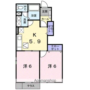 サニー・パラッツオ A【1階】の間取り