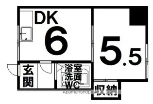 ロジェ浪花【206号室】の間取り