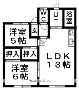 コーポDAN北広島【202号室】の間取り