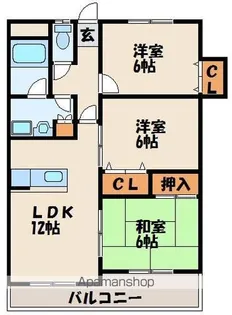 カスティール東郷【6階】の間取り