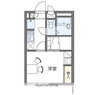 レオパレスシェルフィード山越【203号室】の間取り