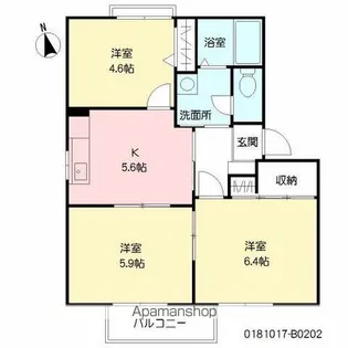 フォーレスアナイ B棟【202号室】の間取り