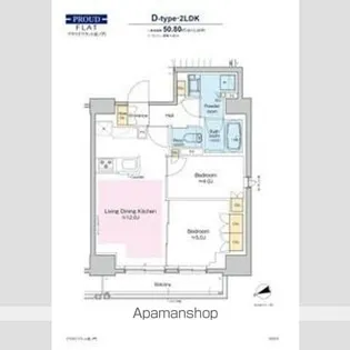 プラウドフラット虎ノ門【14階】の間取り