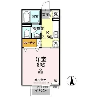 1Rの間取り画像