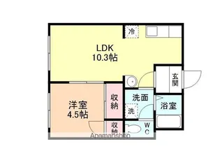 コーポヴァロン【1-C号室】の間取り