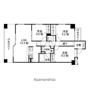 ロイヤルプラザ泉中央【505号室】の間取り