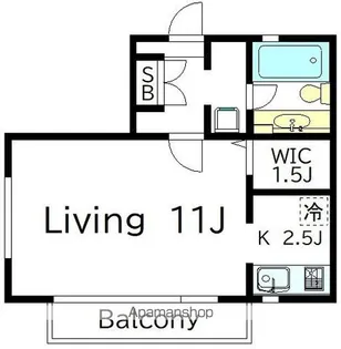 サンフラット【201号室】の間取り