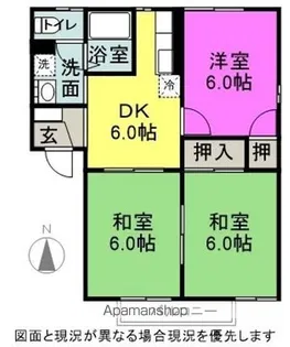 フレグランスブルースカイC【202号室】の間取り