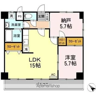 アンジェ祇園【1階】の間取り