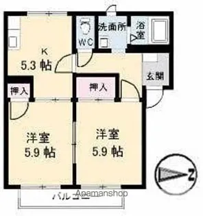 フレグランスA・S C棟【2階】の間取り