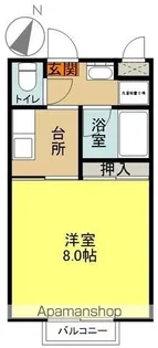 クゥオードループル【105号室】の間取り