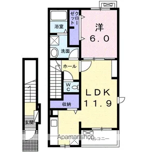 ルミエール・ココB【2階】の間取り