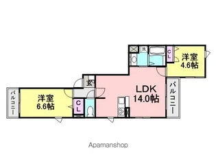 シャルール【1階】の間取り