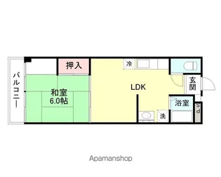 コーポ山美【102号室】の間取り
