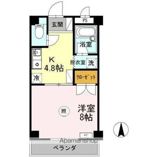 大安寺マンション【1階】の間取り