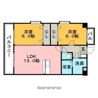ドミール・パレス櫛原【4階】の間取り
