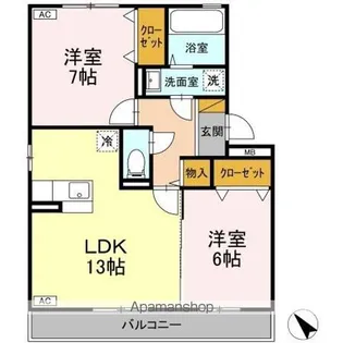 サニーリヴ B【3階】の間取り