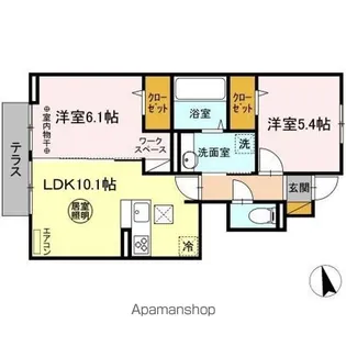 ジュモンターニュ【1階】の間取り