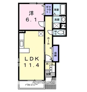 セレーノ・ソシア【1階】の間取り