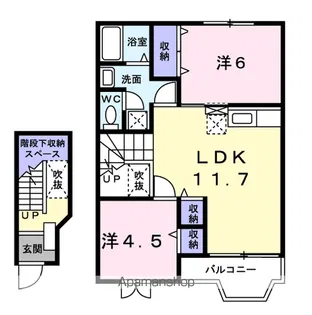クレールコートⅠ【2階】の間取り