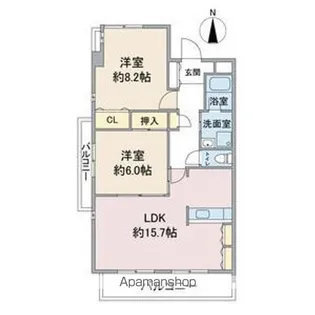リアン東山【4階】の間取り