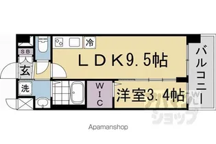ソルテラス京都JUJO華【411号室】の間取り
