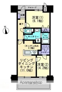 アルファライフ栗林駅北【405号室】の間取り