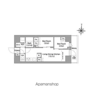 コンフォリア・リヴ南品川【5階】の間取り