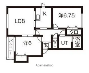 アップルヴィレッジU【2階】の間取り
