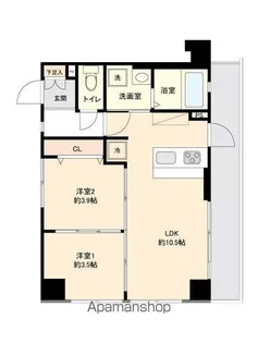 ONE ROOF FLAT NISHIWASEDA【9階】の間取り