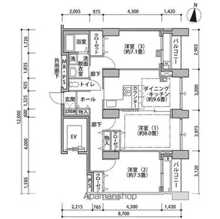 東雲キャナルコートCODAN14号棟【4階】の間取り