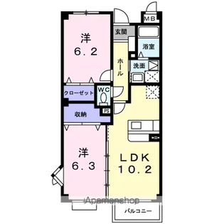 レジデンス せんゆう【2階】の間取り