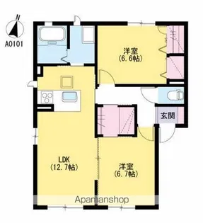 シャーメゾン サラフォート【1階】の間取り