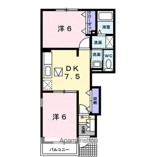 ル・ソレイユ【1階】の間取り