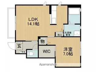 ブレスコート【101号室】の間取り