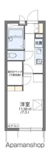 レオパレスまほろば高見【105号室】の間取り