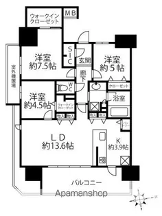 ザ・プレイス広島【701号室号室】の間取り