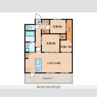CRESCENT六本松南【3階】の間取り