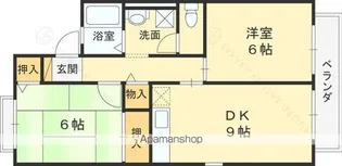 プリシェール上甲子園B棟【2階】の間取り