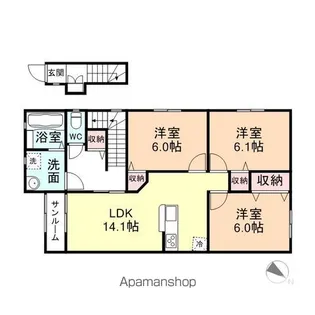 VIVI下堀 B【2階】の間取り