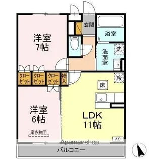 スマイル サンライズ A・K【1階】の間取り