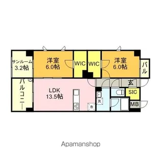 モンレーヴ博多駅南【2階】の間取り
