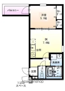 フジパレス我孫子西Ⅱ番館【2階】の間取り
