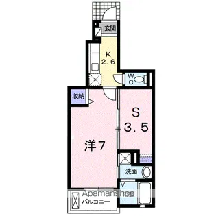ビューラ塩津南田【105号室】の間取り