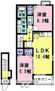 ウィスタリアⅡ【2階】の間取り