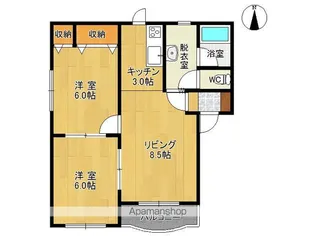 プリオールステラ【2A号室】の間取り