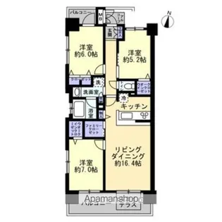 ロイヤルガーデン千舟町【10階】の間取り