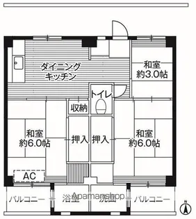 ビレッジハウス勝田1号棟【1階】の間取り