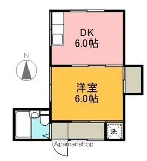 五百蔵アパート【2F西号室】の間取り