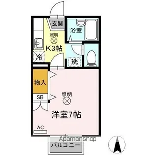 1Kの間取り画像